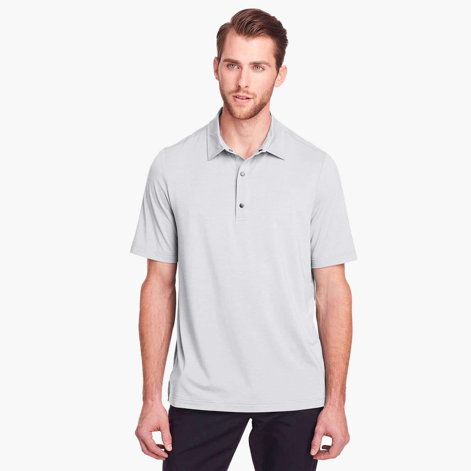 North End Men's JAQ Snap-up Stretch Performance Polo