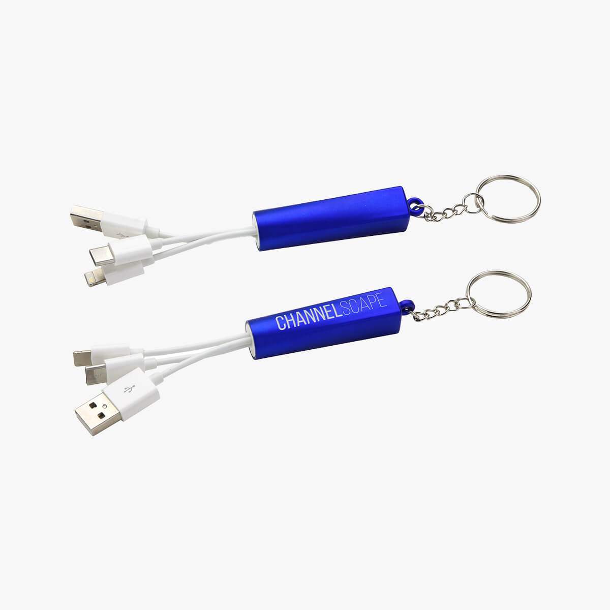 Trey 3-in-1 Light-Up Charging Cable with Keychain