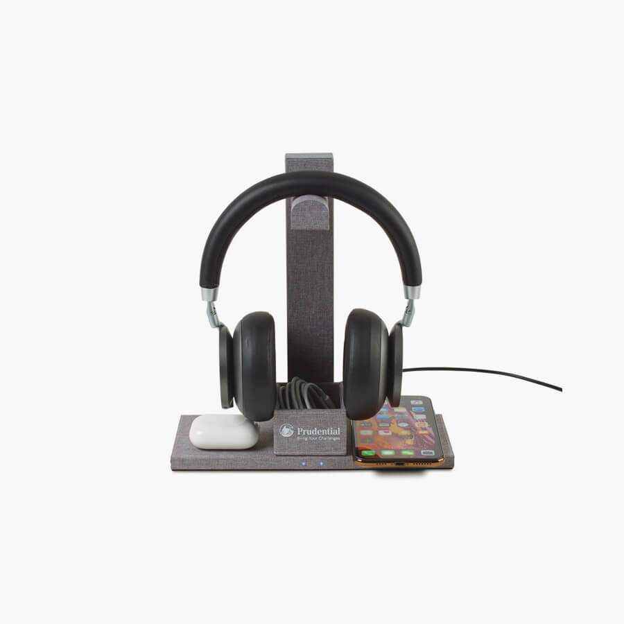 Truman Dual Wireless Charger and Headphone Stand