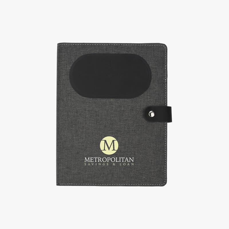 Navigate Notebook With Wireless Phone Charger | HALO Branded Solutions
